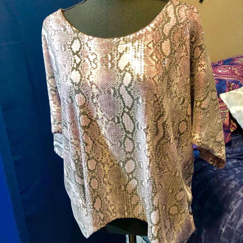 MICHAEL Michael Kors Purple Snakeskin Pattern Crop